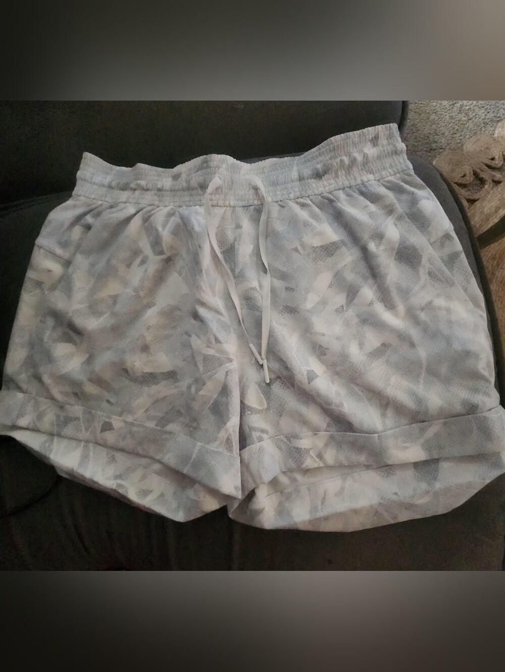 lululemon  Light Gray Printed Athletic Shorts